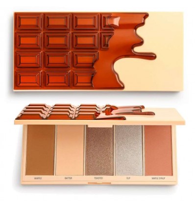 REVOLUTION paleta WAFFLE Chocolate Bronceador, colorete e iluminadores 18 g