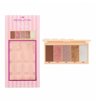 REVOLUTION paleta PRALINÉ 5 x 3,6 g iluminador-bronceador-colorete