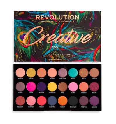 REVOLUTION paleta CREATIVE Vol.1 24 sombras de ojos 12 g
