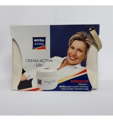 NIVEA VITAL CREMA ACTIVA DIA 50 ml OBSEQUIO NECESER + BODY LOCIÓN 30 ml