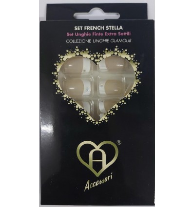 ACCESSORI SET FRENCH STELLA UÑAS POSTIZAS 24 u