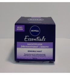NIVEA ESSENTIALS CREMA DE NOCHE PIELES SENSIBLES 50 ml NIVEA ESSENTIALS CREMA DE NOCHE PIELES SENSIBLES 50 ml
