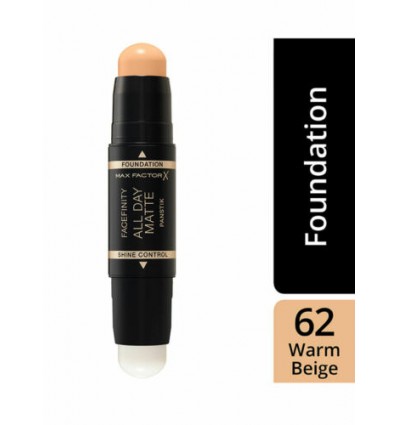 MAX FACTOR FACEFINITY ALL DAY MATTE PANSTICK 62 WARM BEIGE 6 g + SHINE CONTROL 5 g