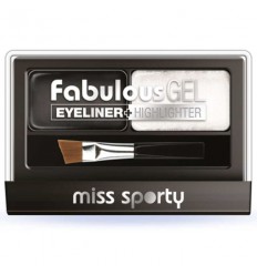 MISS SPORTY FABULOUS GEL EYELINER + HIGHLIGHTER 001 BLACK & WHITE