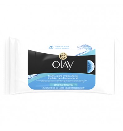 OLAY TOALLITAS LIMPIADORAS FACIALES 20 uds P/ SENSIBLE