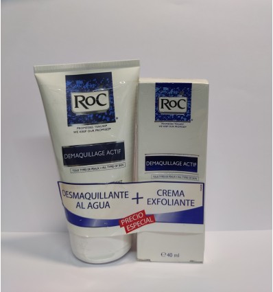 ROC DESMAQUILLAGE ACTIF 150 ml + CREMA EXFOLIANTE 40 ml