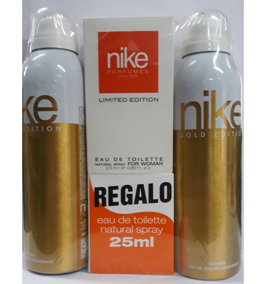 fábrica Todopoderoso Gran cantidad NIKE GOLD EDITION WOMAN DEO SPRAY 2 x 200 ml + NIKE EDT FOR WOMAN 25 ml  SPRAY - Cosmetics & Co