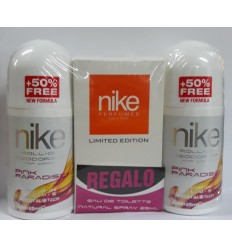 NIKE PINK PARADISE WOMAN DEO ROLLON 2 X 75 ml + NIKE LIMITED EDITION WOMAN EDT 25 ml SPRAY