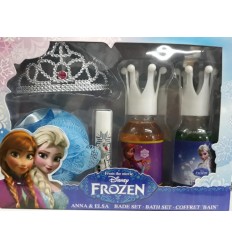 FROZEN ANNA & ELSA 2 X GEL 100 ML + BÁLSAMO LABIAL + ESPONJA + TIARA