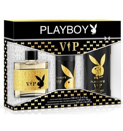 PLAYBOY VIP EDT 100 ml SPRAY + DEO SPRAY 150 ml + GEL DUCHA