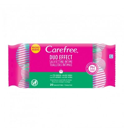 CAREFREE DUO EFFECT 20 TOALLITAS INTIMAS