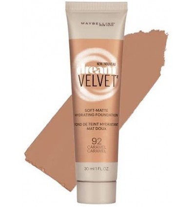 MAYBELLINE DREAM VELVET SOFT-MATTE HYDRATING FOUNDATION 92 CARAMEL 30 ml