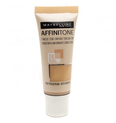 MAYBELLINE AFFINITONE FONDO DE MAQUILLAJE UNIFICANTE CORRECTOR 24 GOLDEN BEIGE 30 ml