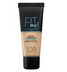 MAYBELLINE FIT ME MATTE PORELESS BASE DE MAQUILLAJE PIEL MIXTA A GRASA 128 WARM NUDE 30 ml