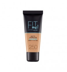 MAYBELLINE FIT ME! MATTE PORELESS BASE DE MAQUILLAJE NORMAL TO OILY SKIN 250 SUN BEIGE 30 ml