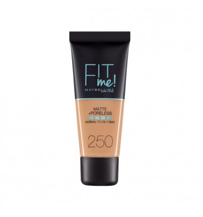 MAYBELLINE FIT ME! MATTE PORELESS BASE DE MAQUILLAJE NORMAL TO OILY SKIN 250 SUN BEIGE 30 ml