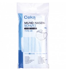 CEKA PROTECION BUCAL Y NASAL 3 CAPAS TIPO IIR 10 unidades CEKA PROTECION BUCAL Y NASAL 3 CAPAS TIPO IIR 10 unidades