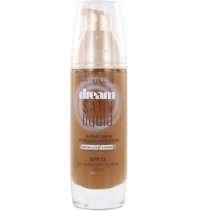 MAYBELLINE DREAM SATIN FLUIDE MAQUILLAJE SPF 13 TONO 62 SANDALWOOD BEIGE 30 ml