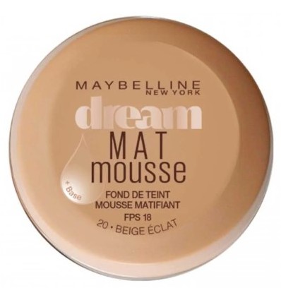 MAYBELLINE DREAM MAT MOUSSE SPF 18 BASE 20 BEIGE ECLAT 18 ml