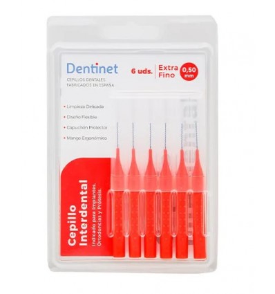 DENTINET CEPILLO INTERDENTAL EXTRA FINO 0.50 mm 6 unidades