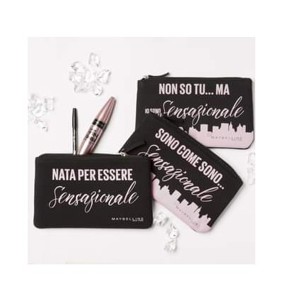 MAYBELLINESENSAZIONALE PACK MÁSCARA DE PESTAÑAS NOIR/BLACK 9.5 ml + LÁPIZ DE OJOS BLACK + NECESER