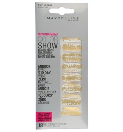 Maybelline Color Show Fashion pegatinas de uñas, impresión 16 oro Flake