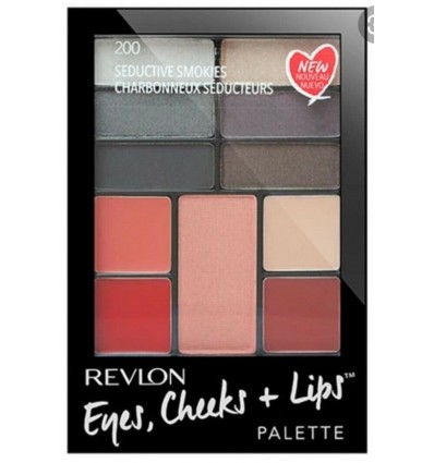 REVLON EYES , CHEEKS + LIPS PALETTE 200 SEDUCTIVE SMOKIES / CHARBONNEUX SEDUCTEURS