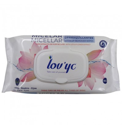 LOVYC MICELAR TOALLITAS 3 EN 1 DESMAQUILLANTES 40 UNIDADES
