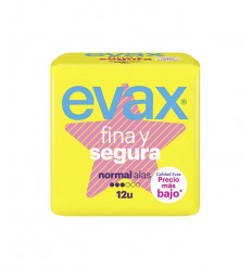 EVAX FINA Y SEGURA COMPRESA NORMAL ALAS 12 UNIDADES