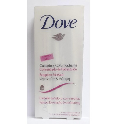 DOVE CUIDADO Y COLOR RADIANTE CABELLO TEÑIDO O CON MECHAS 5 MONODOSIS DE 15 ml