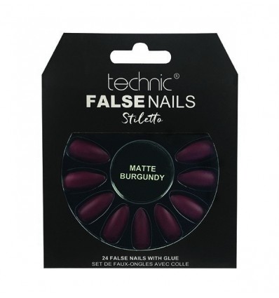 TECHNIC FALSE NAILS STILETTO MATTE BURGUNDY