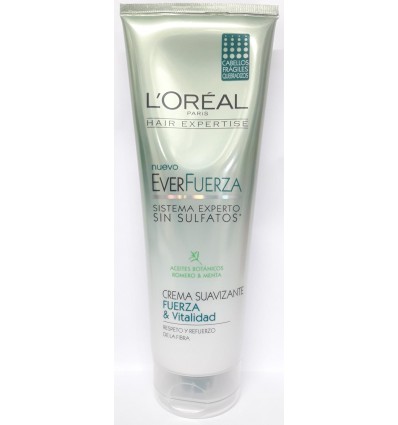 LOREAL EVER FUERZA CREMA SUAVIZANTE FUERZA & VITALIDAD SIN SULFATOS 250 ml