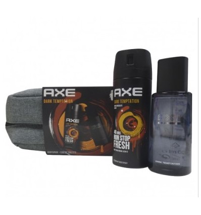 AXE DARK TEMPTATION EDT 100 ml SPRAY + DEO SPRAY 150 ml + NECESER