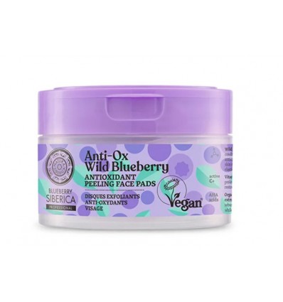 NATURA SIBERICA ANTI-OX WILD BLUEBERRY DISCOS EXFOLIANTES FACIALES 20 piezas