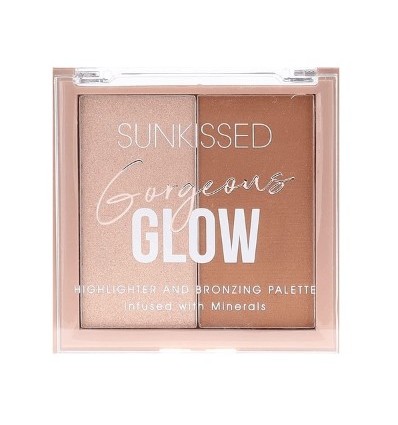 SUNKISSED GORGEOUS GLOW HIGHLIHTER AND BRONZING PALETTE 2 X 5 g