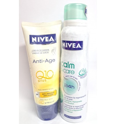 NIVEA CAML & CARE DE OSPRAY 150 ml + NIVEA ANTIAGE Q10 CREMA DE MANOS 100 ml