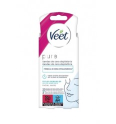 VEET PURE BANDAS DE CERA DEPILATORIAS FACIAL 20 unidades