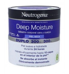 NEUTROGENA DEEP MOISTURE BÁLSAMO CORPORAL CARA Y CUERPO PIEL SECA 300 + 300 ml