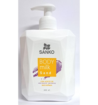 SANKO BODY MILK SAND CON ACEITE DE MACADAMIA 400 ml