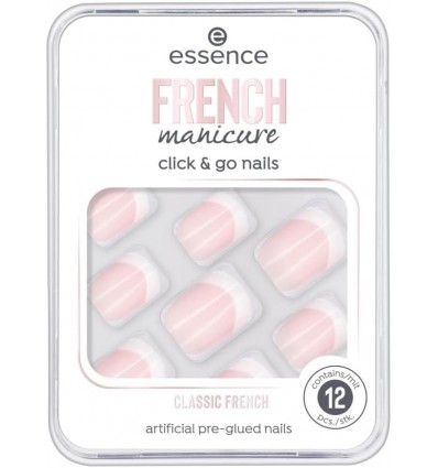 ESSENCE FRENCH MANICURE Click & Go Uñas Postizas 01 Classic French 12 Piezas