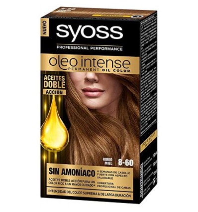 SYOSS OLEO INTENSE TINTE PERMANENTE SIN AMONIACO 8 - 60 RUBIO MIEL