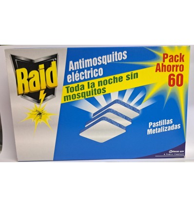 RAID ANTIMOSQUITOS ELÉCTRICO 60 PASTILLAS RECAMBIO