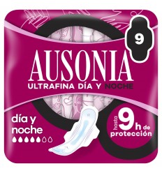 AUSONIA ULTRAFINA DÍA Y NOCHE CON ALAS 9 COMPRESAS