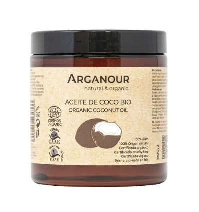 ARGANOUR ACEITE DE COCO BIO 100 % PURO 250 ml