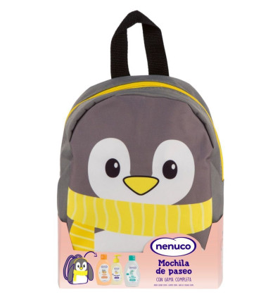NENUCO MOCHILA PINGÜINO + JABÓN 200 ml + CHAMPÚ 200 ml + COLONIA 200 ml
