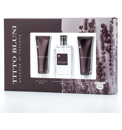 TITTO BLUNI ESSENZA DI TOSCANA EDT 75 ml SPRAY + AFTER SHAVE BALM 75 ml + GEL 75 ml