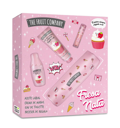 THE FRUIT COMPANY FRESA NATA EDT 40 ml SPRAY + CREMA DE MANOS 50 ml + ACEITE LABIAL 3.6 ml + NECESER