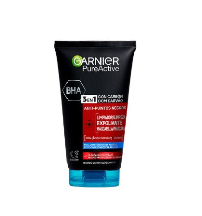 GARNIER PURE ACTIVE INTENSIVE 3 EN 1 CARBÓN ANTI-PUNTOS NEGROS PIELES GRASAS/ACNÉICAS 150 ml