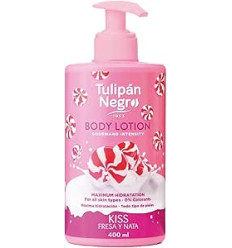 TULIPAN NEGRO KISS FRESA Y NATA BODY LOTION 400 ml CON DOSIFICADOR