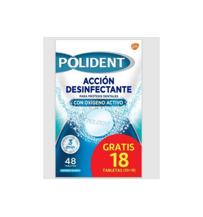 POLDIENT PASTILLAS ACCIÓN DESINFECTANTE PARA PRÓTESIS DENTALES 48 UNIDADES